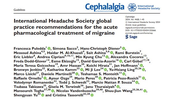 Leia mais sobre o artigo International Headache Society global practice recommendations for the acute pharmacological treatment of migraine